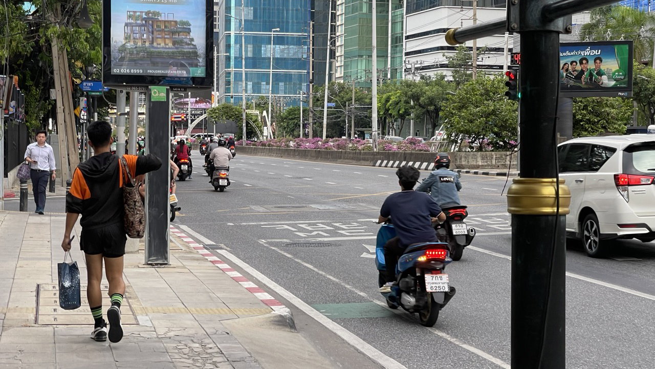 motorcycle rider in Bangkok